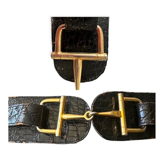 Céline “Chantilly” Crocodile Horse-Bit Belt 76 cm Late 1960s Design Italy main image 5